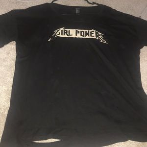 🎉4/$15 - Destroyed ‘Girl Power’ top, Forever 21